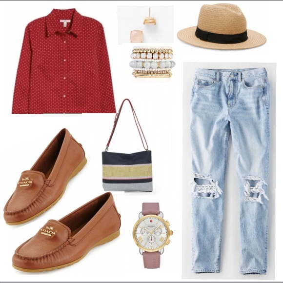 Red Button Down Shirt - Picture 3 of 4